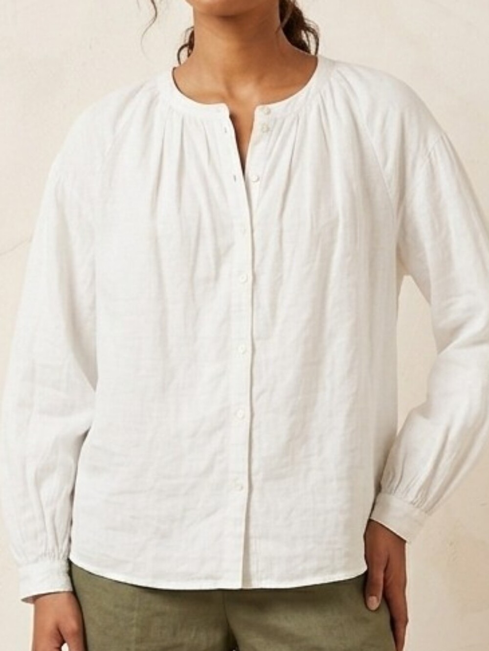 Universal Thread White Button-Front Peasant Blouse